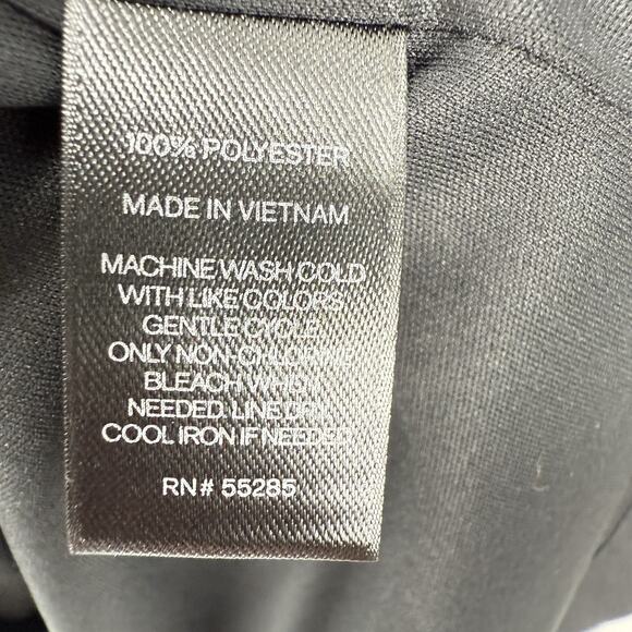 Express XS Shift Dress Dandelion Print Black Chiffon Zipper V Neck Long Sleeve - Picture 9 of 11